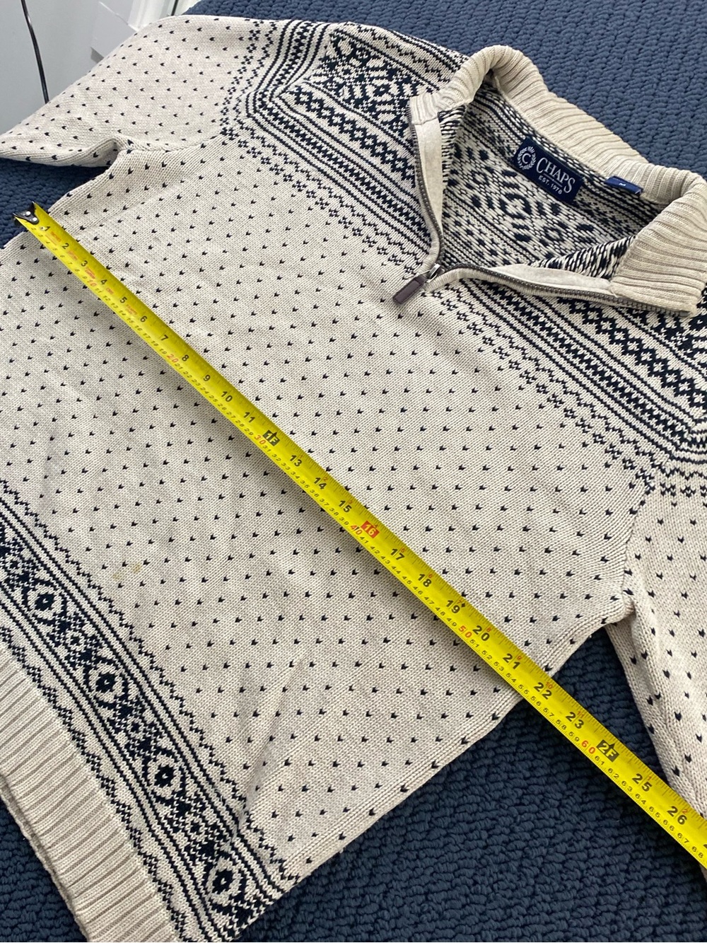 Vintage Chaps by Ralphen Quarter-Zip Sweater - Picture 7 of 8